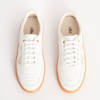 Tênis Recortes Metalizado - BRANCO/OFF WHITE/DOURADO