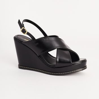 Anabela Tiras em X - PRETA