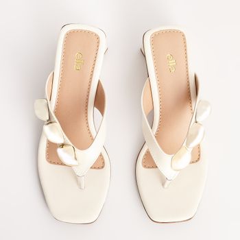 Tamanco Gotas Metálicas - OFF WHITE