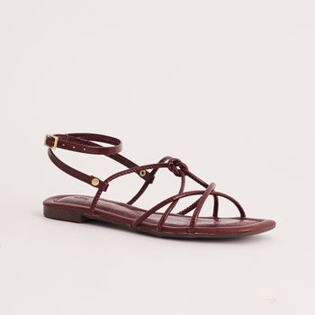 Rasteira Nozinho Verniz - BURGUNDY