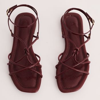 Rasteira Nozinho Verniz - BURGUNDY