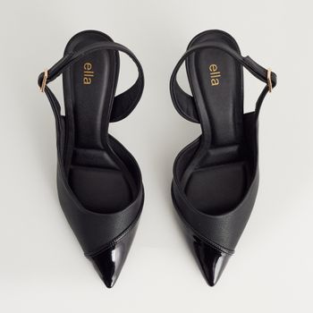 Scarpin Slingback com Bico Verniz - PRETA