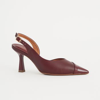 Scarpin Slingback com Bico Verniz - BURGUNDY