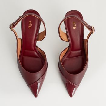 Scarpin Slingback com Bico Verniz - BURGUNDY