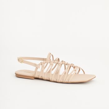 Rasteira Multi-Tiras com Nós - AMENDOA