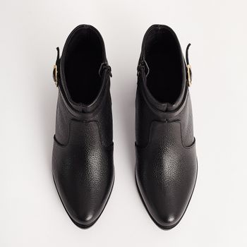 Bota Fivela Couro Floater - PRETA