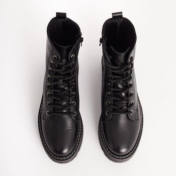 Bota Tratorada Couro Floater - PRETA