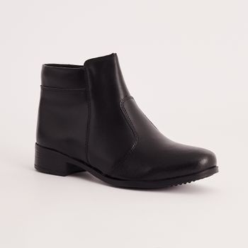 Bota Cano Curto Zíper - PRETA