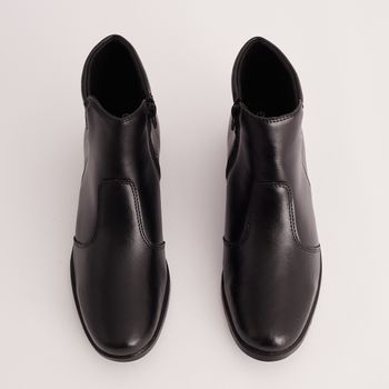 Bota Cano Curto Zíper - PRETA