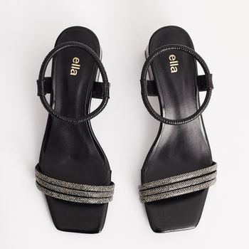 Sandália Calce Fácil Strass - PRETO/ONIX