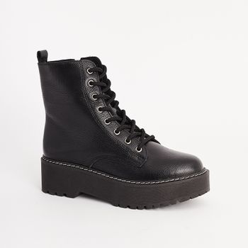 Bota Tratorada Couro Floater - PRETA