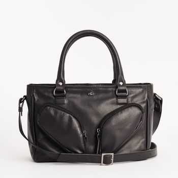 Bolsa Média Couro - PRETA