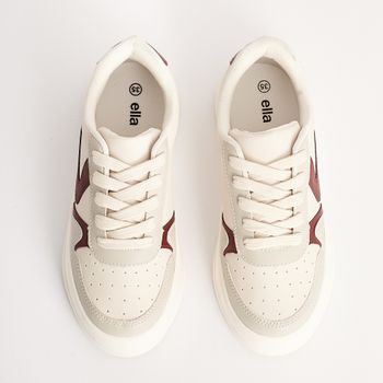 Tênis Urban Recortes - OFF WHITE/NIQUEL/BURGUNDY