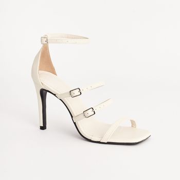 Sandália Tiras Finas com Fivela - OFF WHITE