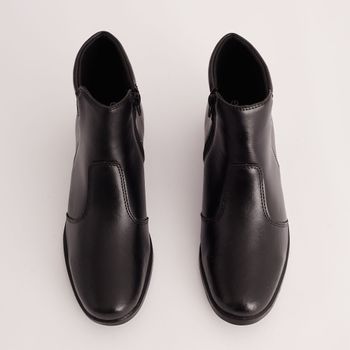 Bota Cano Curto Zíper - PRETA