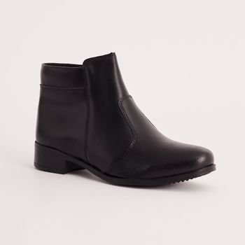 Bota Cano Curto Zíper - PRETA
