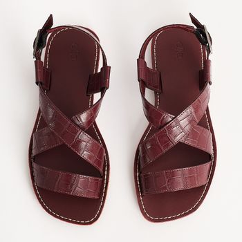 Rasteira Texturizada - BURGUNDY