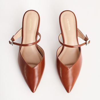 Mule Fivela Bico Fino - CARAMELO
