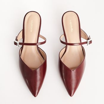 Mule Fivela Bico Fino - BURGUNDY
