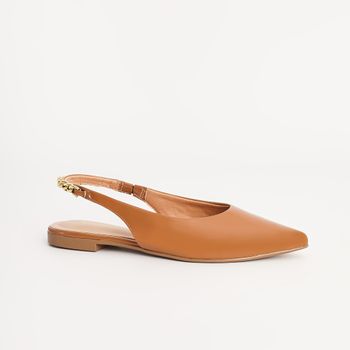 Sapatilha Verniz Traseiro Corrente - CARAMELO