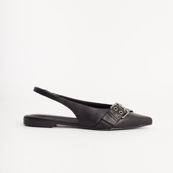 Sapatilha Slingback Trend Fivela - PRETA
