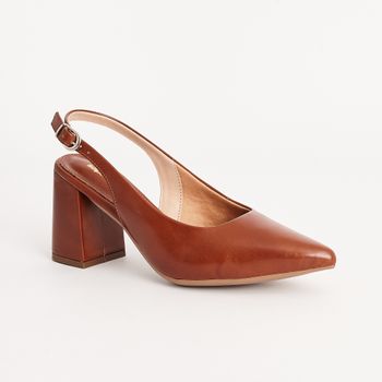 Scarpin Slingback Bico Fino - CARAMELO