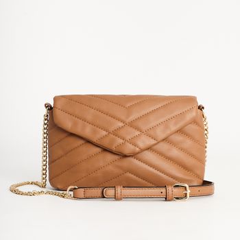 Bolsa Matelassê Envelope - CARAMELO