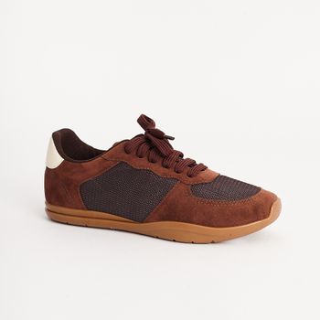 Tênis Camurça e Tela - TERRA/OFF WHITE