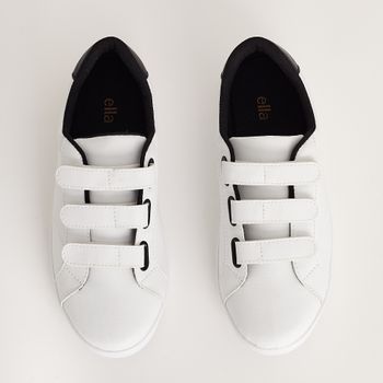 Tenis Casual Velcro - BRANCO/PRETO
