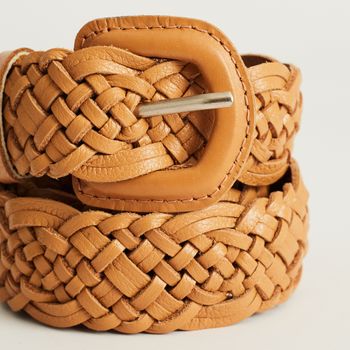 Cinto Couro Trançado - CARAMELO