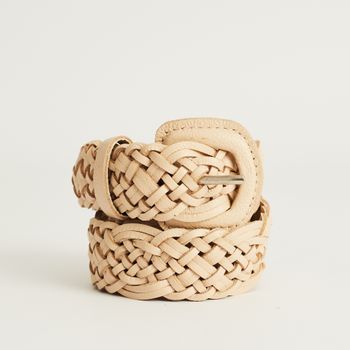 Cinto Couro Trançado - AMENDOA