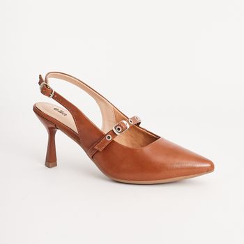 Scarpin Slingback Ilhós - CARAMELO