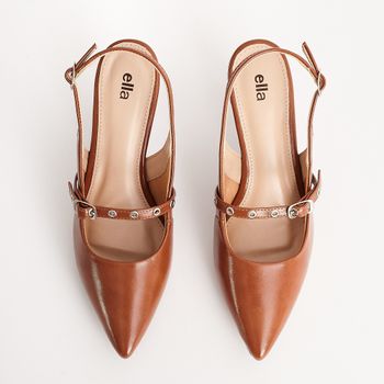 Scarpin Slingback Ilhós - CARAMELO