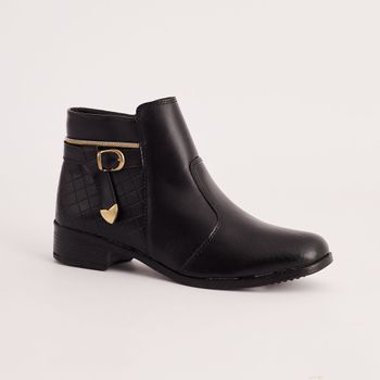 Bota Cano Curto Zíper - PRETA