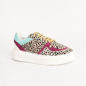 Tênis animalier mix de materiais - MULTICORES