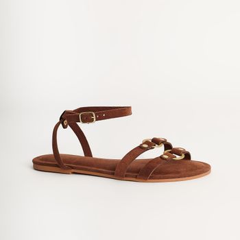 Rasteira Argolas Camurça - TERRA