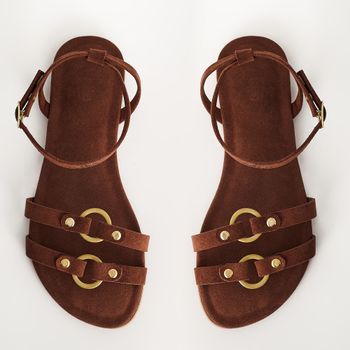 Rasteira Argolas Camurça - TERRA