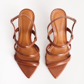 Sandália Alta Salto Taça - CARAMELO