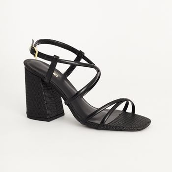 Sandalia alta elegance texturizada - PRETA