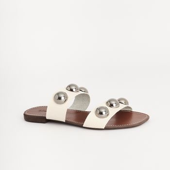 Rasteira com tachas - OFF WHITE