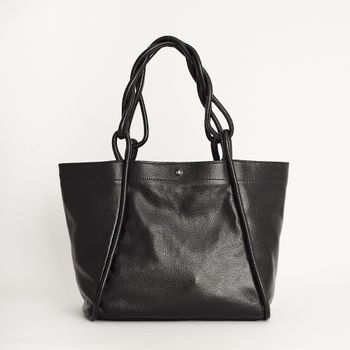 Bolsa Sacola Alça Trançada - PRETA