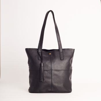 Bolsa Couro Sacola com Tassel - PRETA