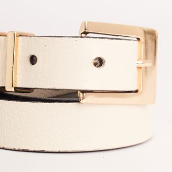 Cinto Couro Passador Triplo - OFF WHITE