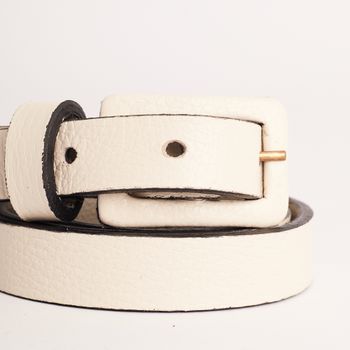 Cinto Couro Fino - OFF WHITE