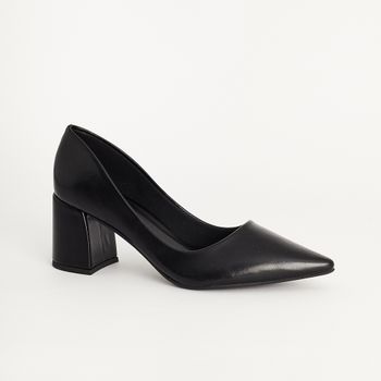 Scarpin Basic Salto Bloco - PRETA