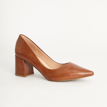 Scarpin Basic Salto Bloco - CARAMELO