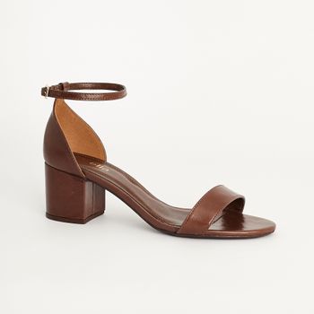 Sandália Couro Salto Bloco - EXPRESSO