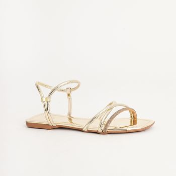 Rasteira Espelhado Glow - CHAMPAGNE/DOURADO