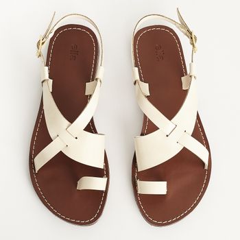 Rasteira Tiras Transpassadas - OFF WHITE