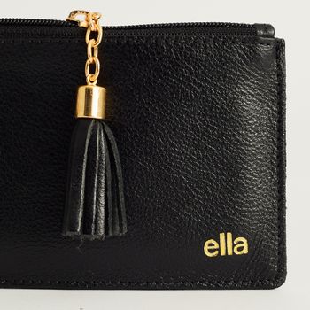 Carteira Couro com Tassel - PRETA